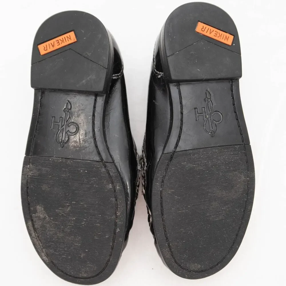 Cole Haan Toddler Black Patent Leather Moc Toe Air Penny Loafers Size 8